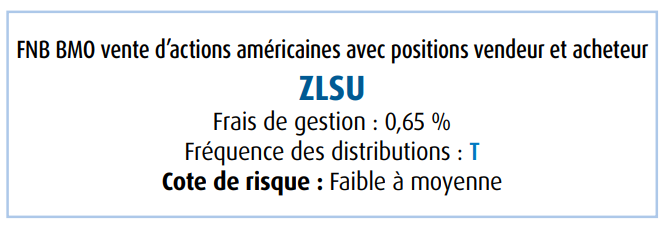FNB BMO vente d’actions américaines avec positions vendeur et acheteur ZLSU